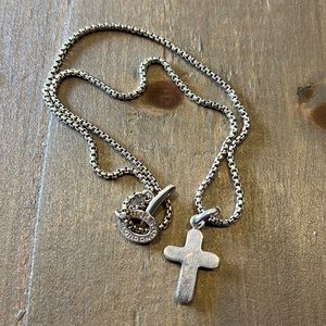 Links of London silver chain with cross